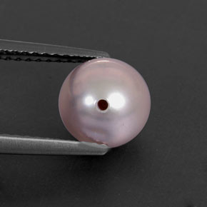 Perle rose naturelle sphère / boule, 2,85 ct, opaque