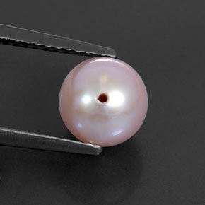 Perle rose naturelle sphère / boule, 2,91 ct, opaque