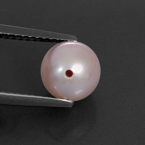 Perle rose naturelle sphère / boule, 2,58 ct, opaque