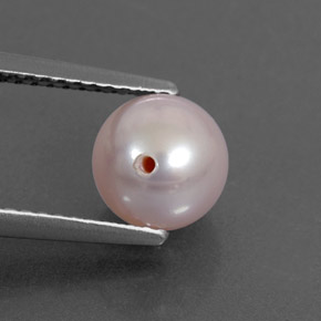 Perle rose naturelle sphère / boule, 2,57 ct, opaque