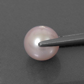 Perle rose naturelle sphère / boule, 2,57 ct, opaque