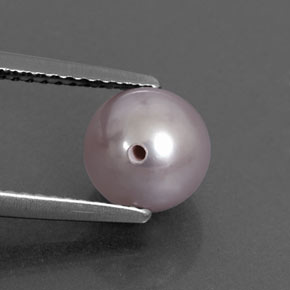 Perle rose naturelle sphère / boule, 2,58 ct, opaque