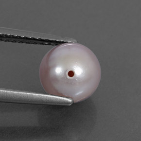 Perle rose naturelle sphère / boule, 2,65 ct, opaque
