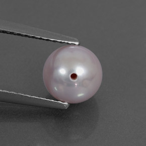 Perle rose naturelle sphère / boule, 2,30 ct, opaque