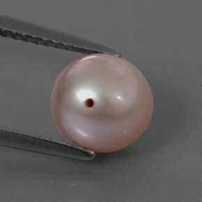 Perle rose naturelle sphère / boule, 3,39 ct, opaque