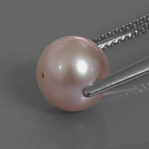Perle rose naturelle sphère / boule, 3,39 ct, opaque