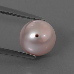 Perle rose naturelle sphère / boule, 3,25 ct, opaque