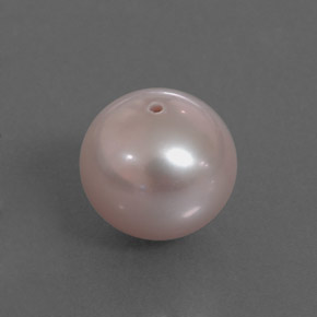 Perle rose naturelle sphère / boule, 3,25 ct, opaque