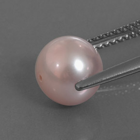 Perle rose naturelle sphère / boule, 3,25 ct, opaque