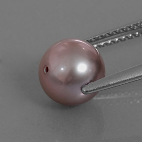Perle rose naturelle sphère / boule, 2,96 ct, opaque