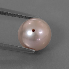 Perle rose naturelle sphère / boule, 3,31 ct, opaque