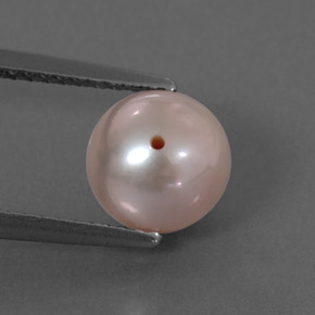 Perle rose naturelle sphère / boule, 2,91 ct, opaque