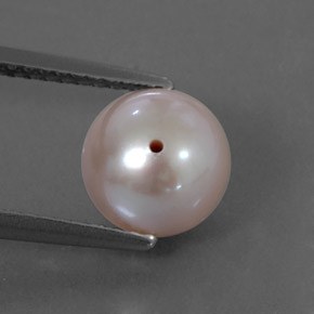Perle rose naturelle sphère / boule, 3,25 ct, opaque