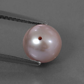 Perle rose naturelle sphère / boule, 2,94 ct, opaque