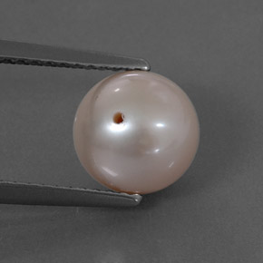 Perle rose naturelle sphère / boule, 3,30 ct, opaque