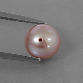 Perle rose naturelle sphère / boule, 2,88 ct, opaque