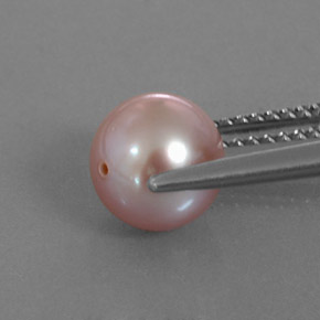 Perle rose naturelle sphère / boule, 2,88 ct, opaque