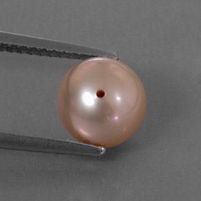 Perle rose naturelle sphère / boule, 3,21 ct, opaque