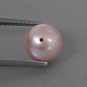 Perle rose naturelle sphère / boule, 3,11 ct, opaque