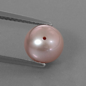 Perle rose naturelle sphère / boule, 3,37 ct, opaque