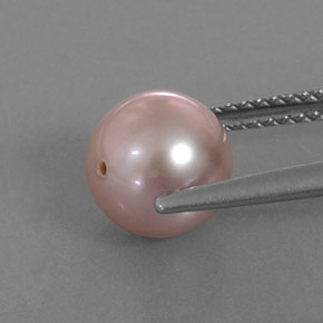 Perle rose naturelle sphère / boule, 3,37 ct, opaque