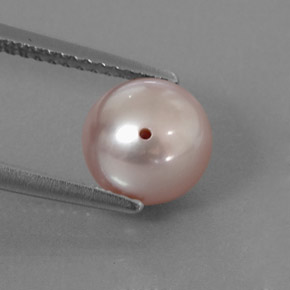 Perle rose naturelle sphère / boule, 3,05 ct, opaque