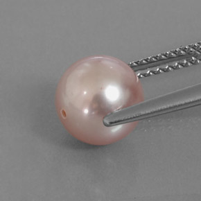 Perle rose naturelle sphère / boule, 3,05 ct, opaque