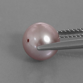 Perle rose naturelle sphère / boule, 3,32 ct, opaque