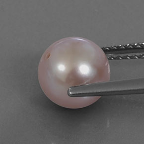 Perle rose naturelle sphère / boule, 3,21 ct, opaque