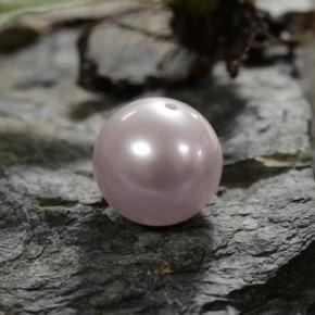Perle rose naturelle sphère / boule, 3,13 ct, opaque