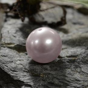 Perle rose naturelle sphère / boule, 3,13 ct, opaque