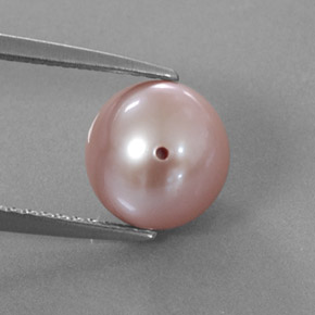 Perle rose naturelle sphère / boule, 3,47 ct, opaque