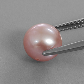 Perle rose naturelle sphère / boule, 3,47 ct, opaque