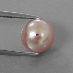 Perle rose naturelle sphère / boule, 3,42 ct, opaque