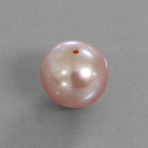 Perle rose naturelle sphère / boule, 3,42 ct, opaque