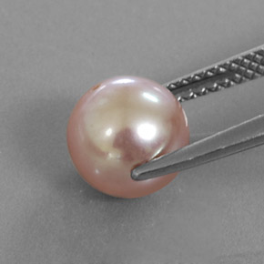 Perle rose naturelle sphère / boule, 3,42 ct, opaque