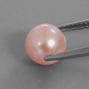 Perle rose naturelle sphère / boule, 3,54 ct, opaque