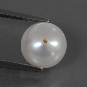 Perle blanc naturelle sphère / boule, 3,95 ct, opaque