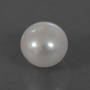 Perle blanc naturelle sphère / boule, 3,95 ct, opaque