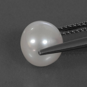 Perle blanc naturelle sphère / boule, 3,95 ct, opaque