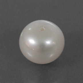 Perle blanc naturelle sphère / boule, 4,24 ct, opaque
