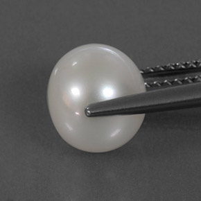 Perle blanc naturelle sphère / boule, 4,24 ct, opaque