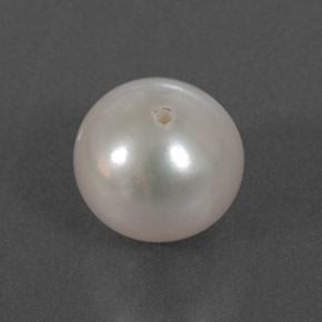 perle Argent Blanc naturelle Sphère / Boule, 3.77 ct, Opaque