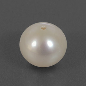 Perle blanc naturelle sphère / boule, 4,00 ct, opaque