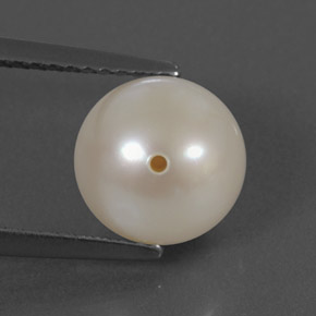 Perle blanc naturelle sphère / boule, 4,00 ct, opaque