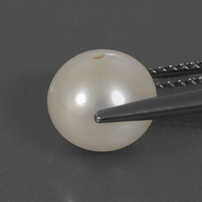 Perle blanc naturelle sphère / boule, 4,00 ct, opaque