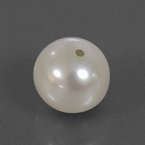 perle Argent Blanc naturelle Sphère / Boule, 3.72 ct, Opaque
