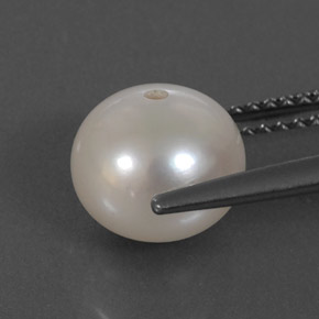 Perle blanc naturelle sphère / boule, 3,95 ct, opaque