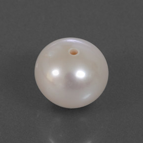 Perle blanc naturelle sphère / boule, 3,35 ct, opaque