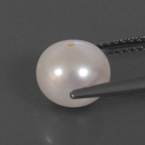 Perle blanc naturelle sphère / boule, 3,35 ct, opaque